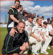 Chris Adams & his team celebrate promotion