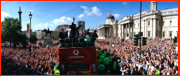 Ashes celebrations, Trafalgar Square, London.