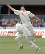 Dougie Brown and Trevor Penney fielding