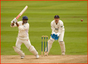 Shivnarine Chanderpaul & Somerset keeper Carl Gazzard