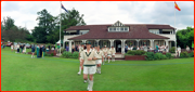 Belinda Clark leads out Australia, Shenley, England.