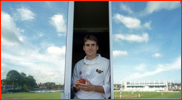 Spinner Michael Davies watches his team bat