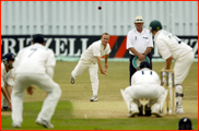 Even Tony Cottey has a bowl, v Leicestershire