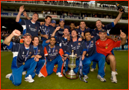 Essex Eagles celebrate after the FPT Final at Lord's