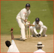 Muttiah Muralitharan bowling, Lord's Test, London.