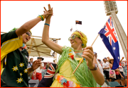 Australian supporters celebrate.