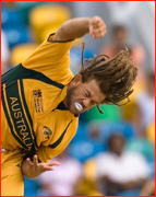 Andrew Symonds bowling, Barbados, West Indies.