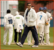 Coach, Mark Robinson, takes over as umpire v Lancashire