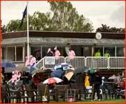 Police guard the Uxbridge dressing room after thefts