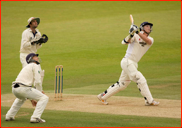 Billy Godleman and Ben Scott watch Simon Jones bat