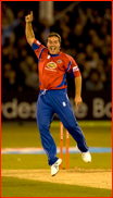 Bowler Graham Napier celebrates a wicket