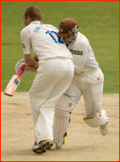 Mark Ramprakash collides with bowler Robin Martin-Jenkins