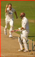 Scott Newman is bowled by Darren Pattinson