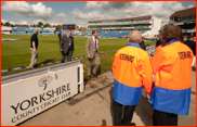 Stewart Regan walks off after the ODI v WI is abandoned