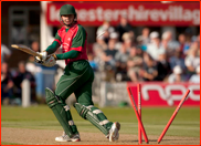 Carl Crowe is bowled by Tom Langley