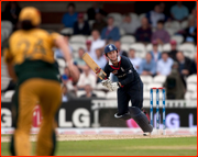 Beth Morgan bats, England v Australia at the Oval.