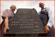 Geoff Holmes and Vivien Stone run the Headingley book stall