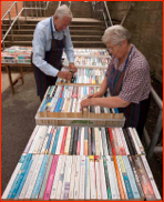 Geoff Holmes & Vivien Stone at their Headingley book stall