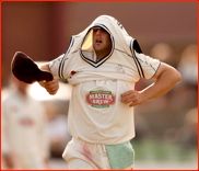 James Tredwell finishes a spell of bowling