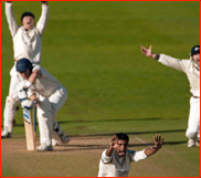 Adil Rashid appeals in vain for the lbw of Geraint Jones