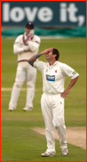 Bowler Peter Trego as Gordon Muchall is not given out