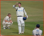 James Vince celebrates his century against Sussex