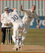 Stuart Broad celebrates the wicket of James Anyon