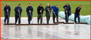 Groundstaff at work during the First Test v Sri Lanka