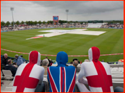 Spectators in the rain, Southampton Test, 2011