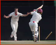 Tom Smith bowls Hamish Marshall, Abu Dhabi, 2012