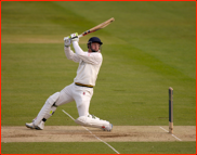 Captain Phil Mustard bats v Middlesex, Lord's, 2012