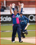 Neil Dexter appeals as Ian Cockbain is lbw, Lord's, 2012