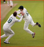 Adam Voges and Alex Hales drop Stephen Moore, 2012