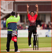 Abdul Razzaq celebrates, Clint McKay lbw (his) first ball, 2012