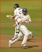 Chris Nash runs past Ed Joyce, Trent Bridge, 2012