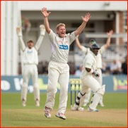 Michael Carberry out lbw to Matthew Hoggard, 2012