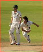 Chris Wright bowls past Notts' Alex Hales, Edgbaston, 2012