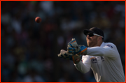 Wicket keeper Matt Prior in action v India, 2012