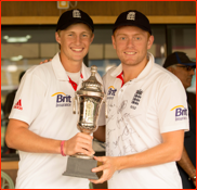 Joe Root and Jonny Bairstow, India Test Series win, 2012