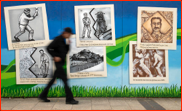 A mural outside Trent Bridge during the 2013 Ashes Test