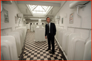 Assistant Secretary (Cricket & Estates), John Stephenson, inspects the renovated gents.