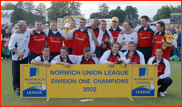 Celebrations on winning the Norwich Union League, 2002