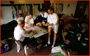 Rain starts play: 1997, home dressing room, Sophia Gdns