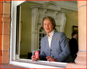 Rachael Heyhoe Flint at Lord's, one of the first women members of the MCC.