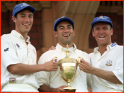 Ben & Adam Hoillioake with Alec Stewart, B&H Cup, 1997