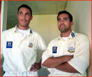 Surrey brothers Ben (left) and (captain) Adam Hollioake