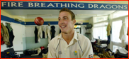 Simon Jones in the dressing room after his England call-up