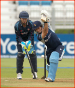 Wayne Madsen is bowled by Kent's Darren Stevens