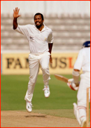 Malcolm Marshall bowling