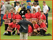 A local team is photographed during a lunch break in the Christchurch Test.